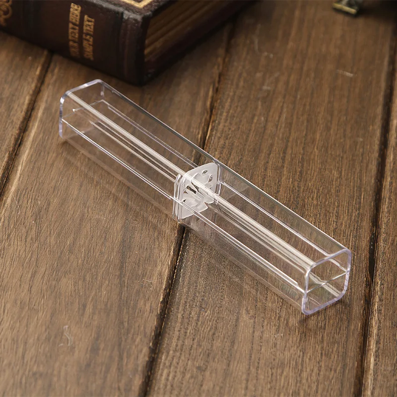 Woman Makeup Pen Beauty Tool Transparent Plastic Box Crystal Eyebrow Pencil Box Rhinestone Storage Case
