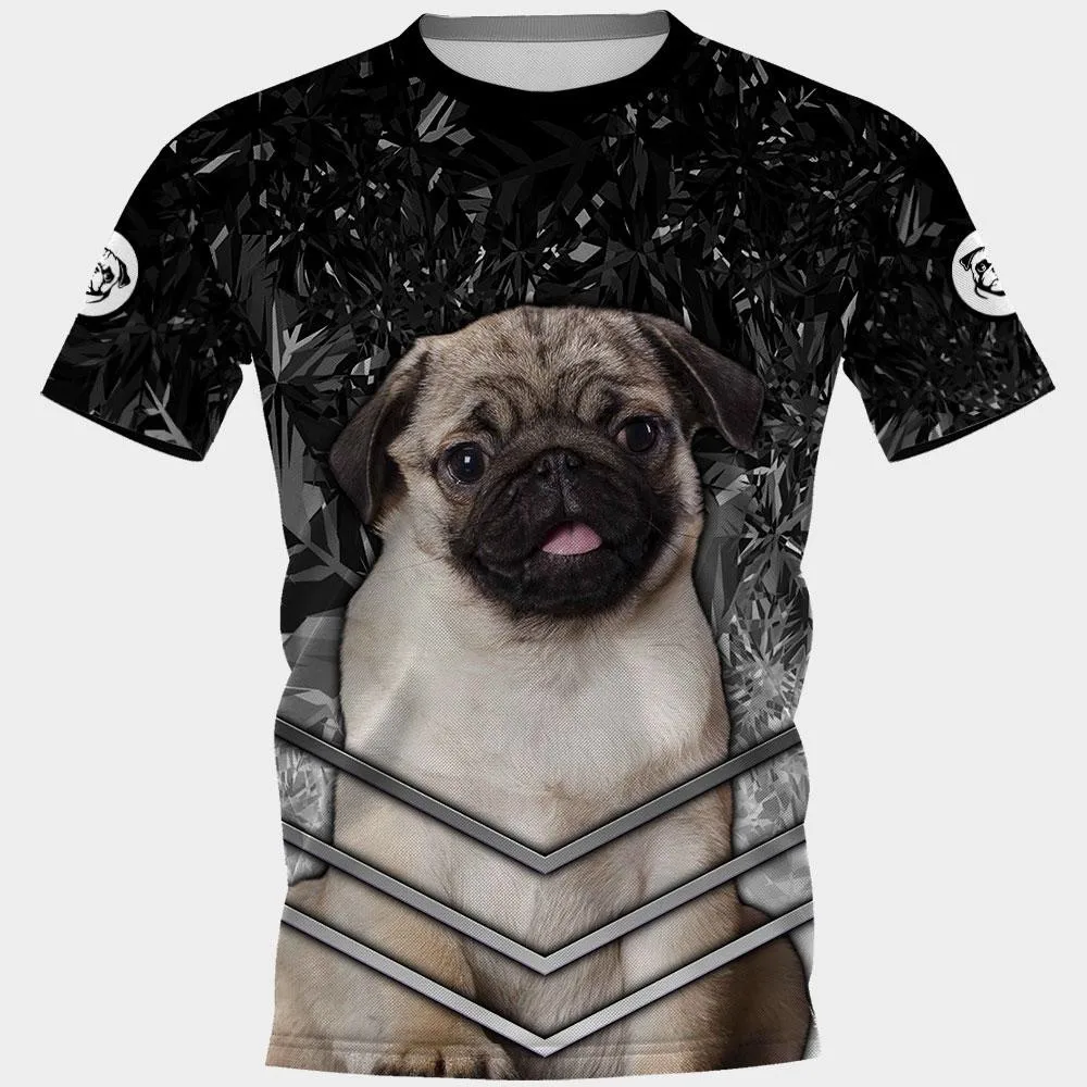 HX Animals T-shirts 3D Graphic Animals Kaleidoscope Dogs AMSTAFF Pullovers Tees Fashion Splicing Short Sleeve T-shirts