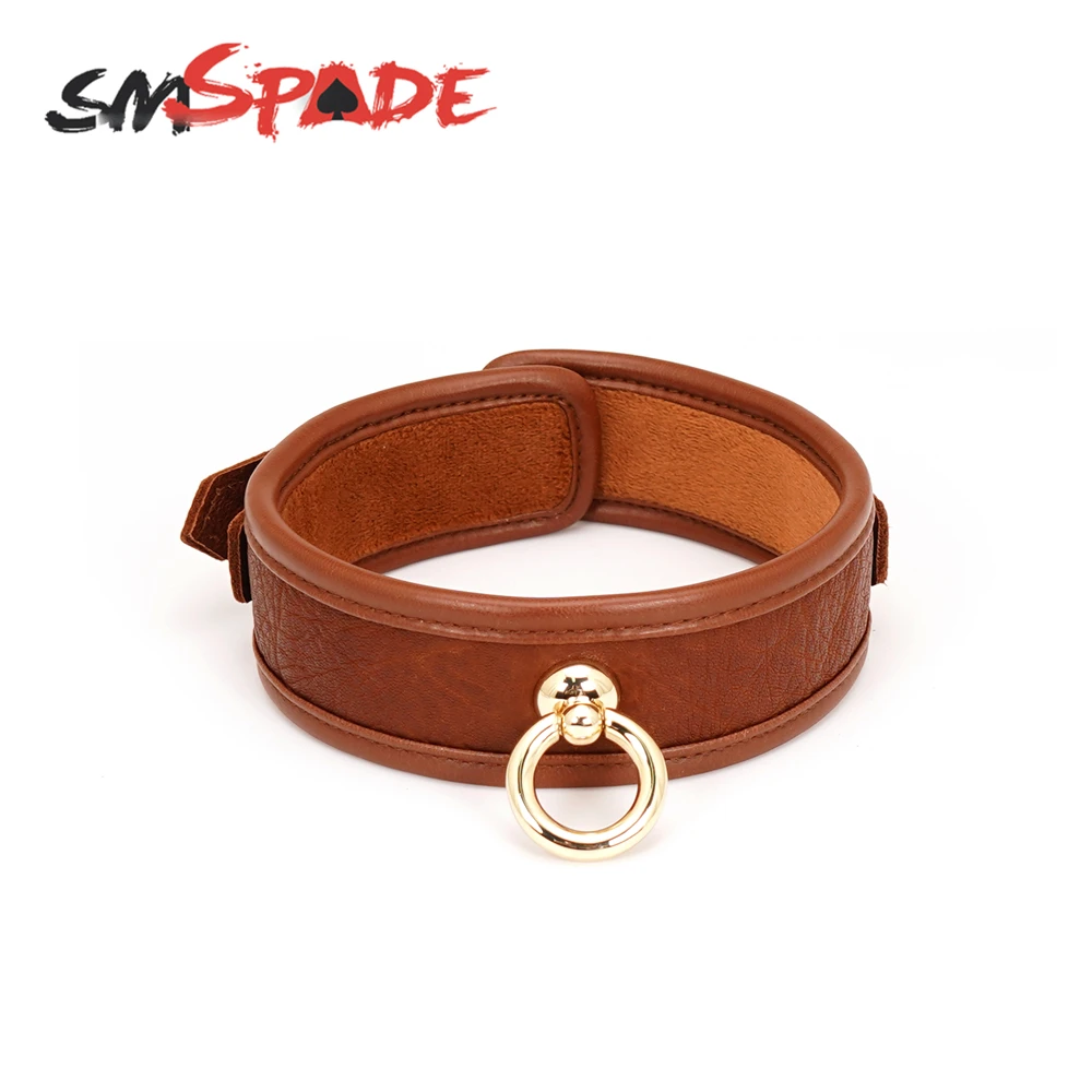 SMSPADE Bondage Leather Collar with Leash Sex Games BDSM Slave Sex Toys Bondage Necklace Adult Toys for Couples