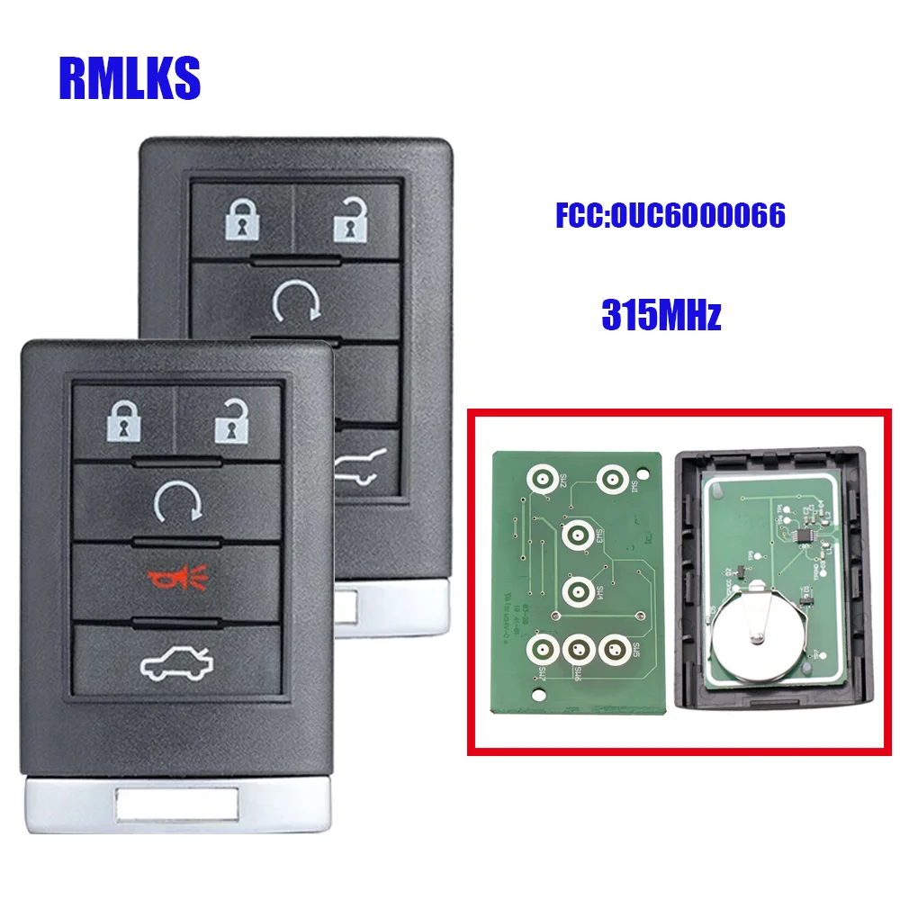 

315Mhz Smart Remote Key For OUC6000066 Keyless Fob For Cadillac Escalade ESV EXT 2007-2014 Car Entry Key Fob