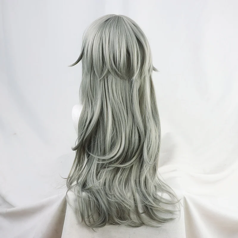 Kusanagi Nene Cosplay Wig Grey Green Lolita Girls Long Straight Wavy Synthetic Hair Role Play Free Wig Cap