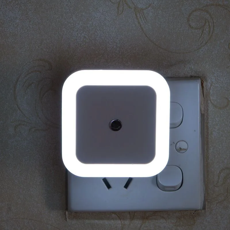 Draadloze sensor LED-nachtlampje EU US Plug Mini vierkante nachtverlichting voor baby kinderen woonkamer slaapkamer gang verlichting lamp