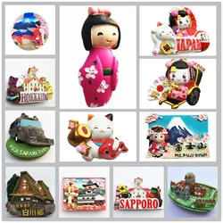 Asia Japan 3D Fridge Magnets Tourist Souvenir Decoration Articles Handicraft Magnetic Refrigerator Collection Gifts
