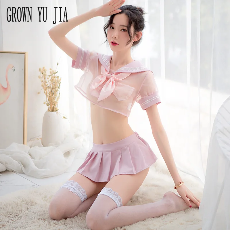 

Sexy School Uniform Cosplay Costume Porno Deguisement Ecoliere Mesh Yarn Erotic Students Uniform Colegiala Sexy Lingerie Skirt