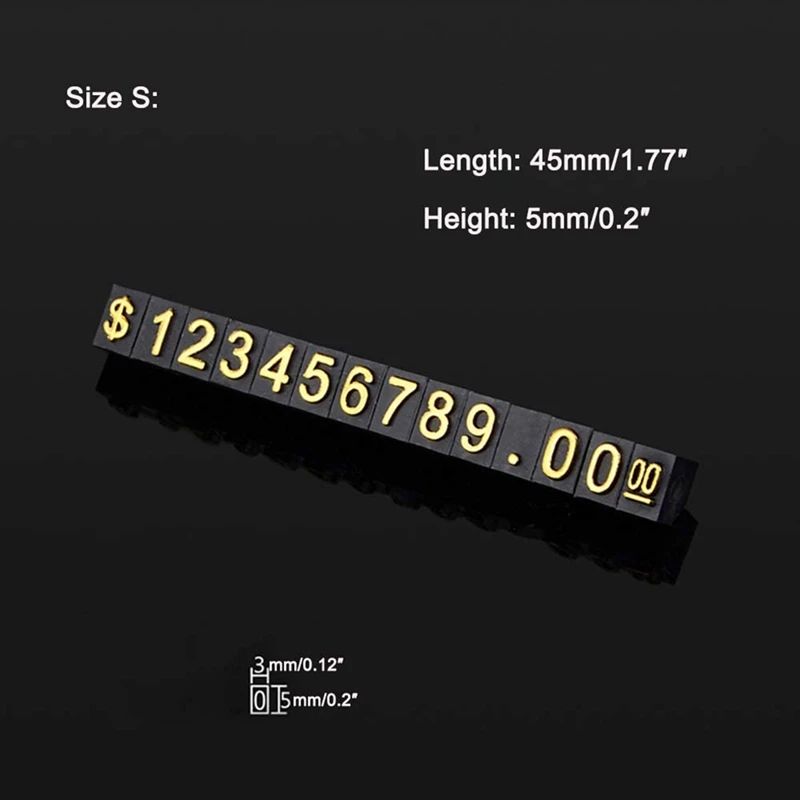 В общей сложности 20 блоков цена Дисплей квадратный Регулируемый ценник для цена Дисплей счетчик стенд с принтом цифр и букв; С доллар цена Блок Комплект