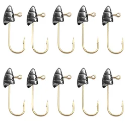 10pcs/lot Micro Jig Head Fishing Hook 1.4g-5g Ice Fishing Hook Mini Crank Fishhook Soft Lure Fishing Accessories