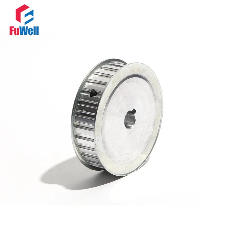 

L Type 28Teeth Timing Pulley L-28 Toothed Belt Pulley with Keyway 21/27mm Belt Width Aluminum Alloy Transmission Pulley