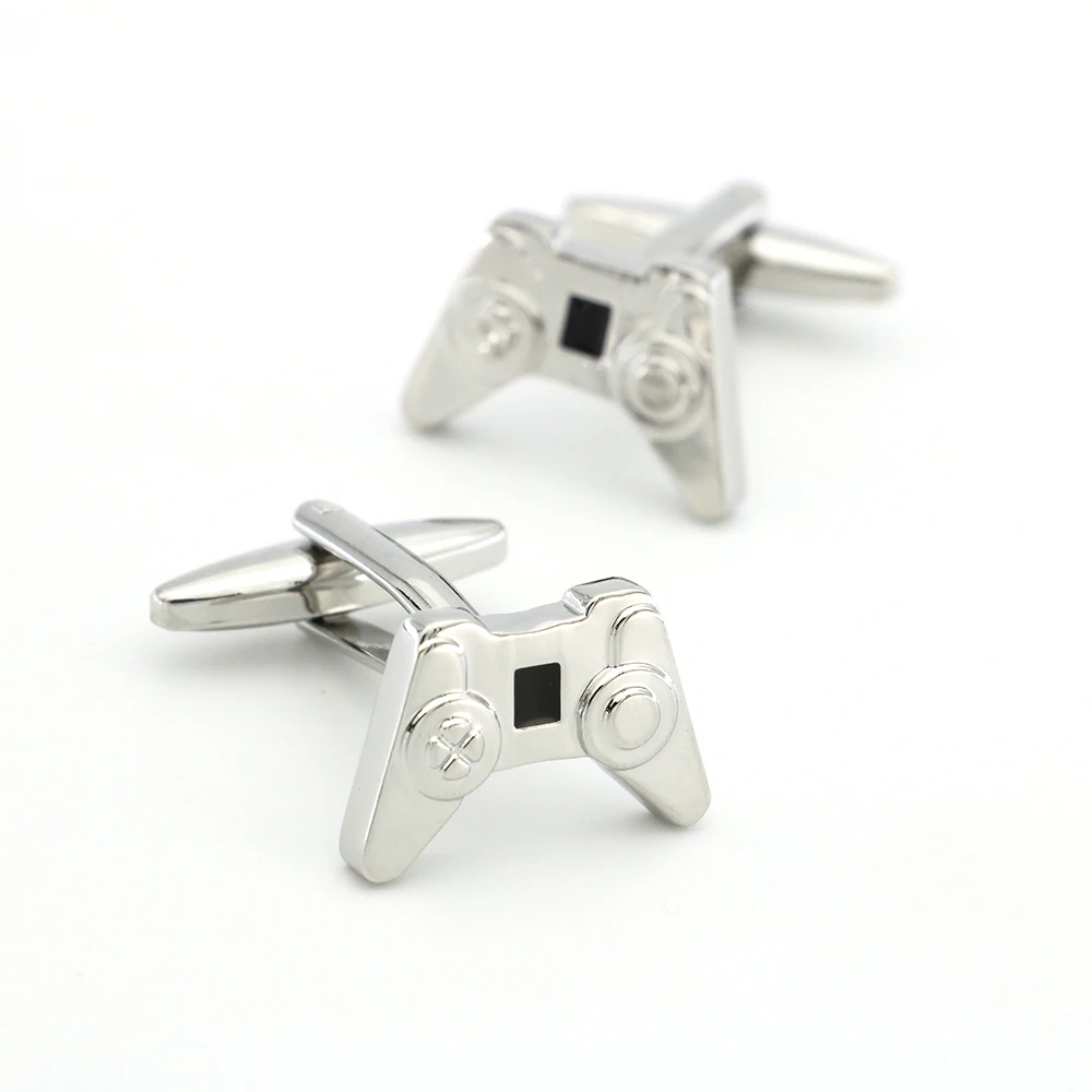 أزرار أكمام للعبة الرجال ، مادة نحاسية عالية الجودة ، روابط الكفة بعصا التحكم باللون الفضي ، البيع بالجملة والتجزئة #1