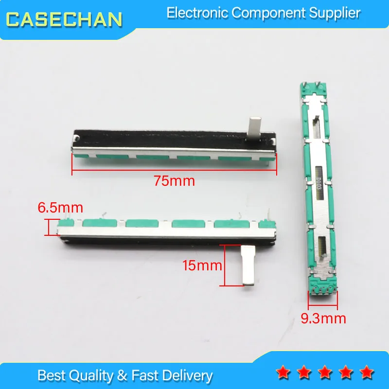 

5 шт. 75 мм D103 + 5 шт. fader cap fader для микшер BEHRINGER 1204FX/прямой подвижный ремешок потенциометр D10K длина ручки 15MMC
