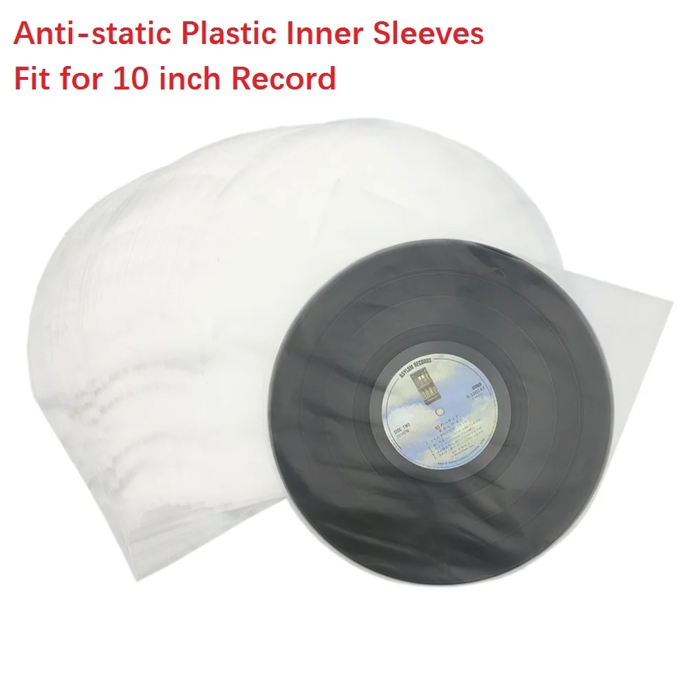 25PCS Clear 10inch Inner Sleeves Anti-static 3 Mil Plastic Vinyl Record Inner Sleeves Protective Bags For 10'' Viny Record SP