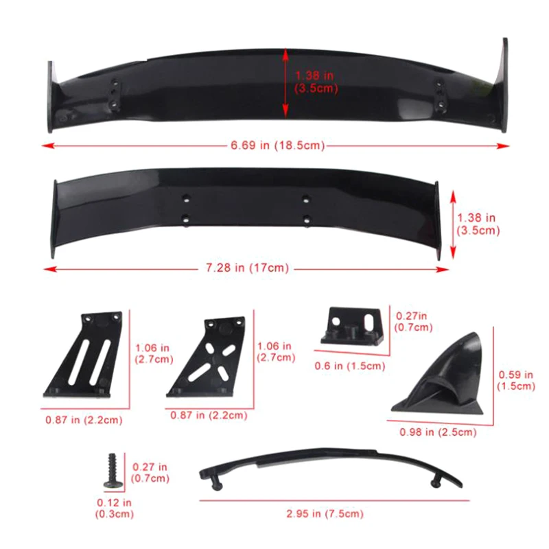 

1/10 RC car Accessories Parts 1/10 RC Drift Car Wing Series Plastic Spoiler