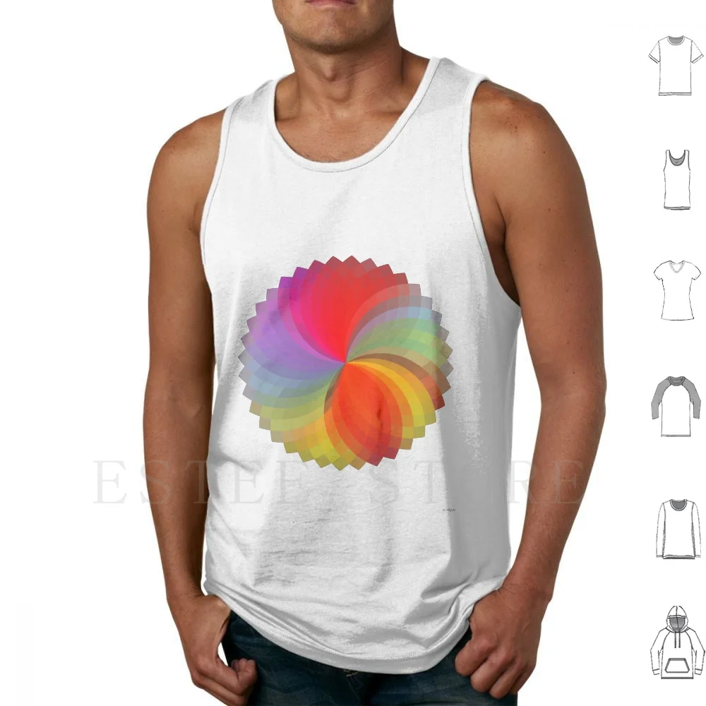 Orbit Tank Tops Vest Sleeveless Abstract Spectrum Colors Pastel Rainbow Circle Hue Colorful Chromatic