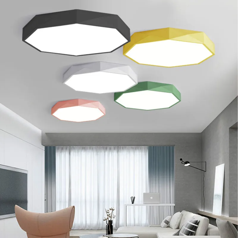 Color ultra-thin LED ceiling lamp Nordic simple bedroom hanging lights creative personality macaron study chandelier YHJ122303