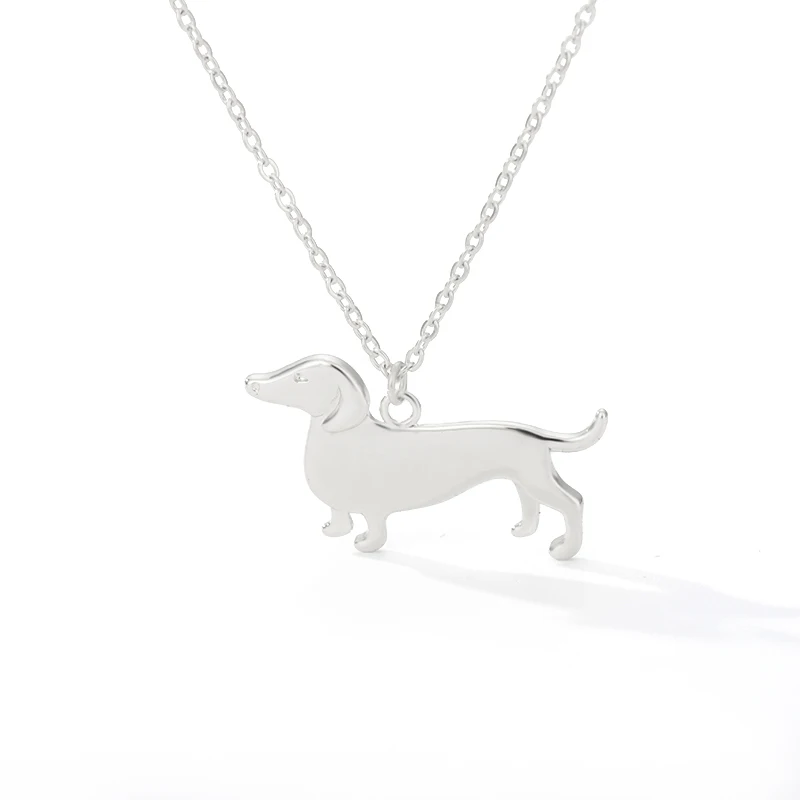 Dachshund Necklace For Women Stainless Steel Sausage Dog Shape Pendant Gold Color Animal Dog Chain Necklace Aesthetic Jewerly