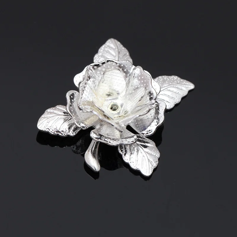 10pcs 20mm Gold Plated Flower Beads Caps Filigree Charms Copper Materials for Earrings Brooch Jewelry Making Wholesale DIY