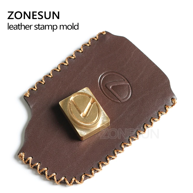 ZONESUN Custom Stamp Logo Leather Stamping Embossing Mold Stainless Steel Wood Paper Card Cake Soap Brass Mold Handle Punch