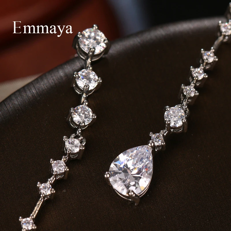 Emmaya Fashion Long Shape Earring Design Full Of Shiny Cubic Zircon For Female Distinctive Jewelry In Banquet Fashion Dress-up