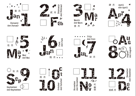 Month record stamp Clear Stamp for Scrapbooking Transparent Silicone Rubber DIY Photo Album Decor 205