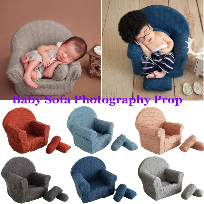 Juego de almohadas para bebé recién nacido, accesorios de fotografía para posar, Mini sofá, brazo, silla, 3 unidades