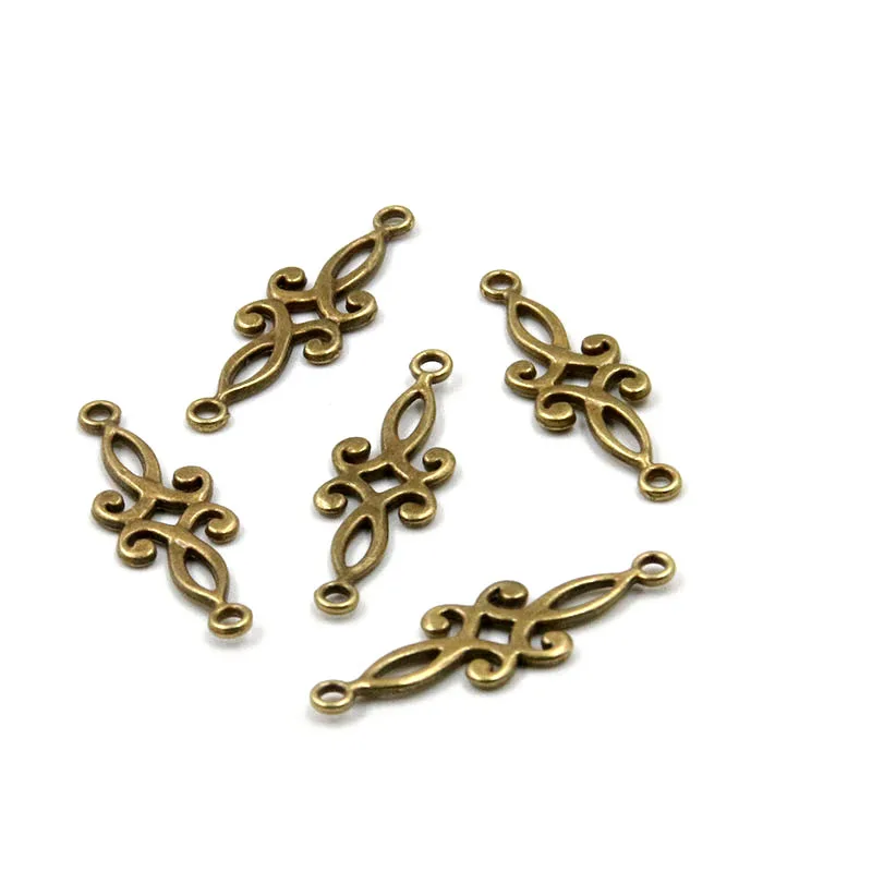 30 sztuk 9*29mm 3 kolor z dziurką kwiaty złącza Charms zawieszki dla DIY biżuteria ręcznie robiony naszyjnik bransoletka Making akcesoria — zdjęcie 5