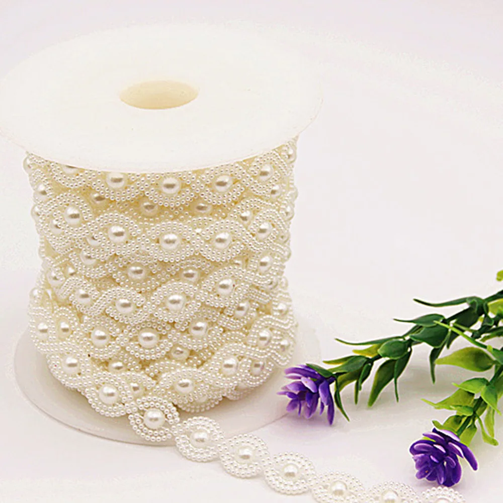 2YD Figure 8-shaped ABS Imitation Pearl Connection Beads Wedding Doll Bead Chain Handmade DIY Bead String Diamond Accessories