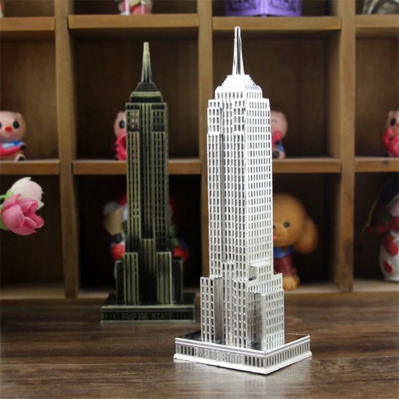 Metal Empire State Building Home Decoration Accessories Figurines American Landmark Skyscraper Miniature Model Ornaments Crafts