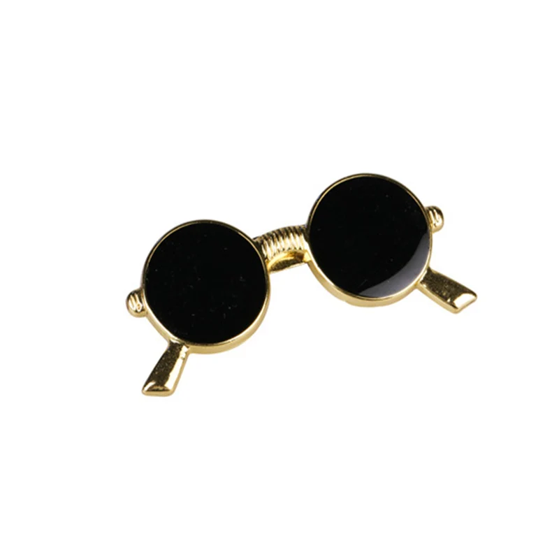Mini Enamel Oil Glasses Sunglasses Pins Brooches Badge Women Men Suit Dress Shirt Collar Clothing Accessories Party Decoration