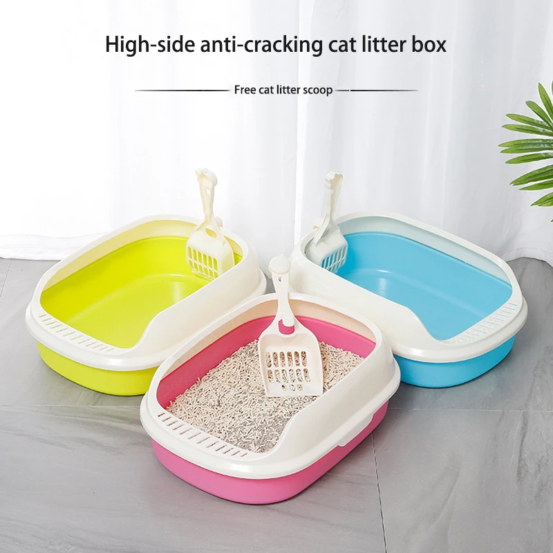 Cat litter box Polyester double layer cat litter box Anti-crack cat toilet cat supplies high-side cat litter box corner