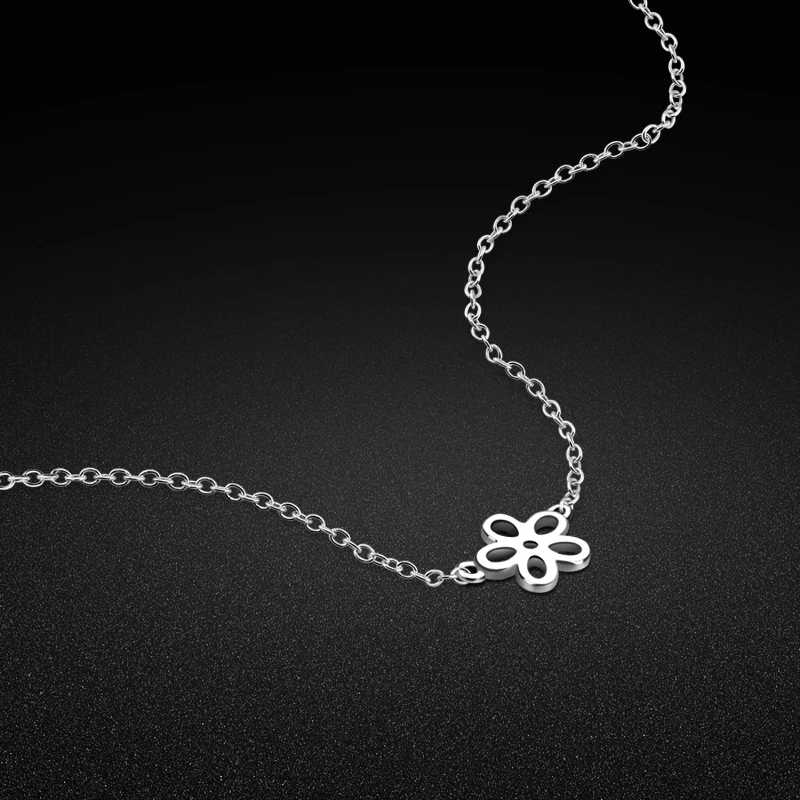 

Новое женское ожерелье из стерлингового серебра 925 пробы, ювелирные изделия из тонкого серебра, цепочка на ключицу, кулон с цветком, дизайн, подарок на день рождения