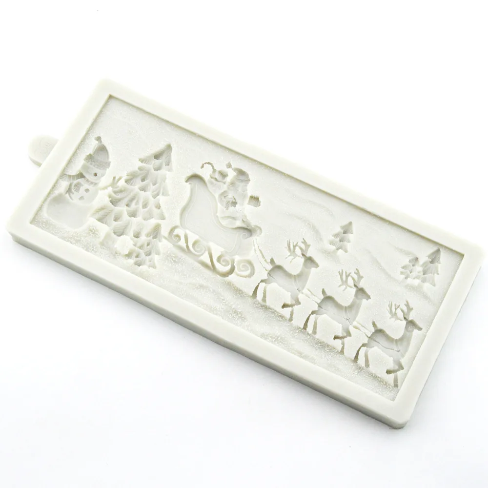 Christmas Tree Deer Santa Claus Fondant Cake Decorating Tools Silicone Mold Sugar Craft Molds DIY Cake   Wholesale K467