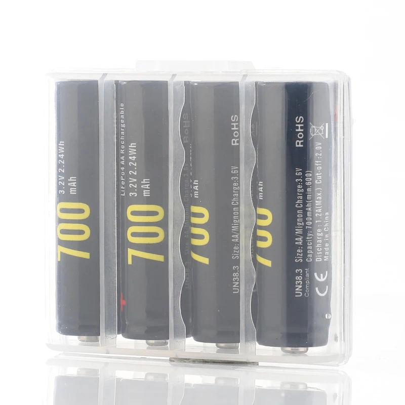 4 sztuk/partia Soshine 3.2V LiFePO4 bateria AA 14500 pilas rechargeables chronione obudową baterii i złącza