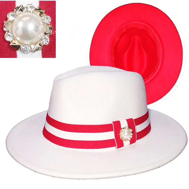 Fedora hat men and women jazz hat stretch ribbon accessories white top hat church men\'s winter hat шапка женскаязима 2021