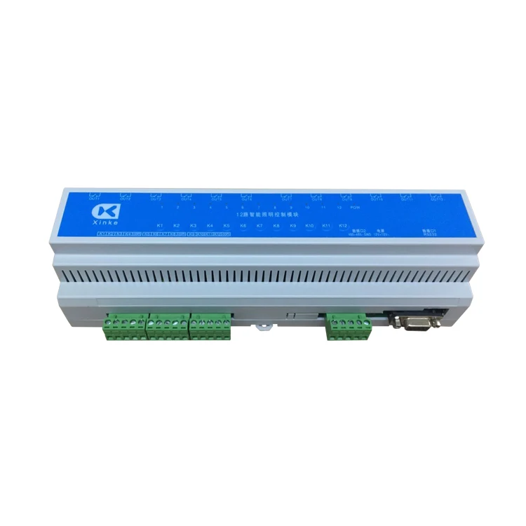 RS485 Bus 12 Input and Output Control Lighting Module RS232 Serial Communication Support Chinese Programming