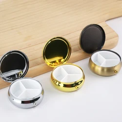 1/5/10Pcs Portable 3 Cell Metal Pill Box Container Medicine Pill Case DIY Crafts Findings Round Medicine Case