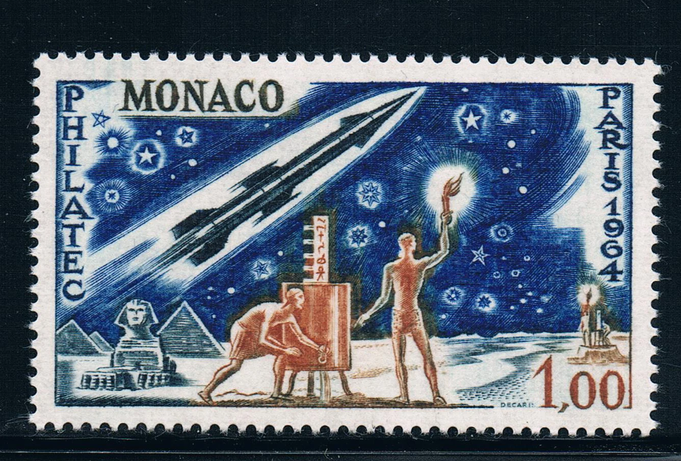 1Pcs/Set New Monaco Post Stamp 1964 World Heritage Pyramid Engraving Stamps MNH