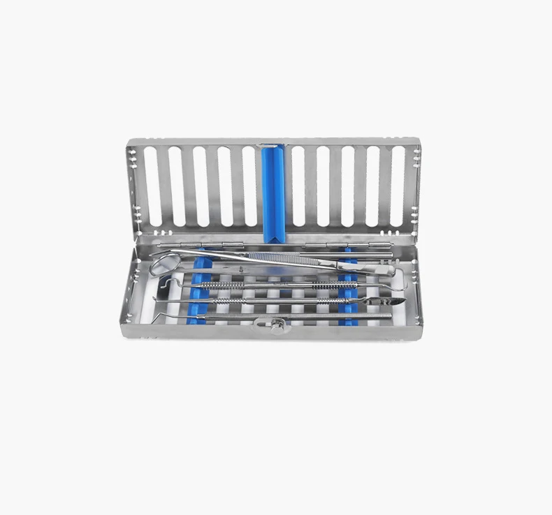 Dental Sterilization Rack Surgical Autoclavable Sterilization Box Dental Cassette File Burs Disinfection Tray