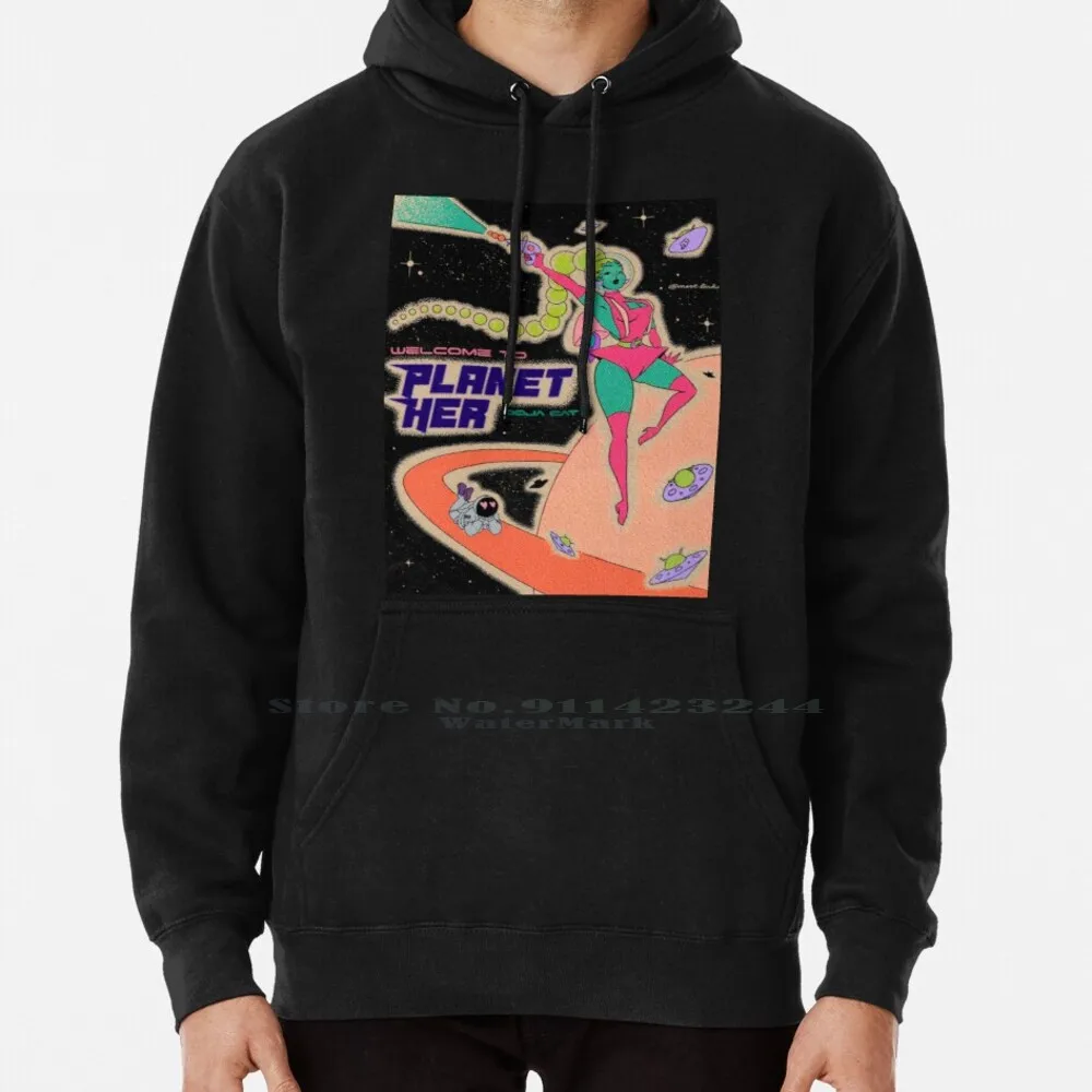 Doja Mèo Hành Tinh Của Cô Retro Áo Hoodie Áo Len 6xl Cotton Dojacat Rapper Nickiminaj Cardib Planether Pinup Retrofuturism Cybersex