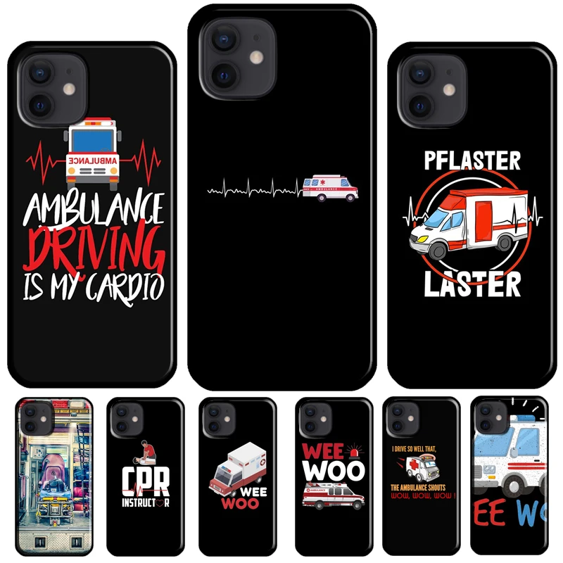 Paramedic Ambulance Wee Woo Cover For iPhone 15 13 Pro Max 12 Mini 7 8 Plus X XR XS Max SE 2020 11 14 Pro Max Phone Case