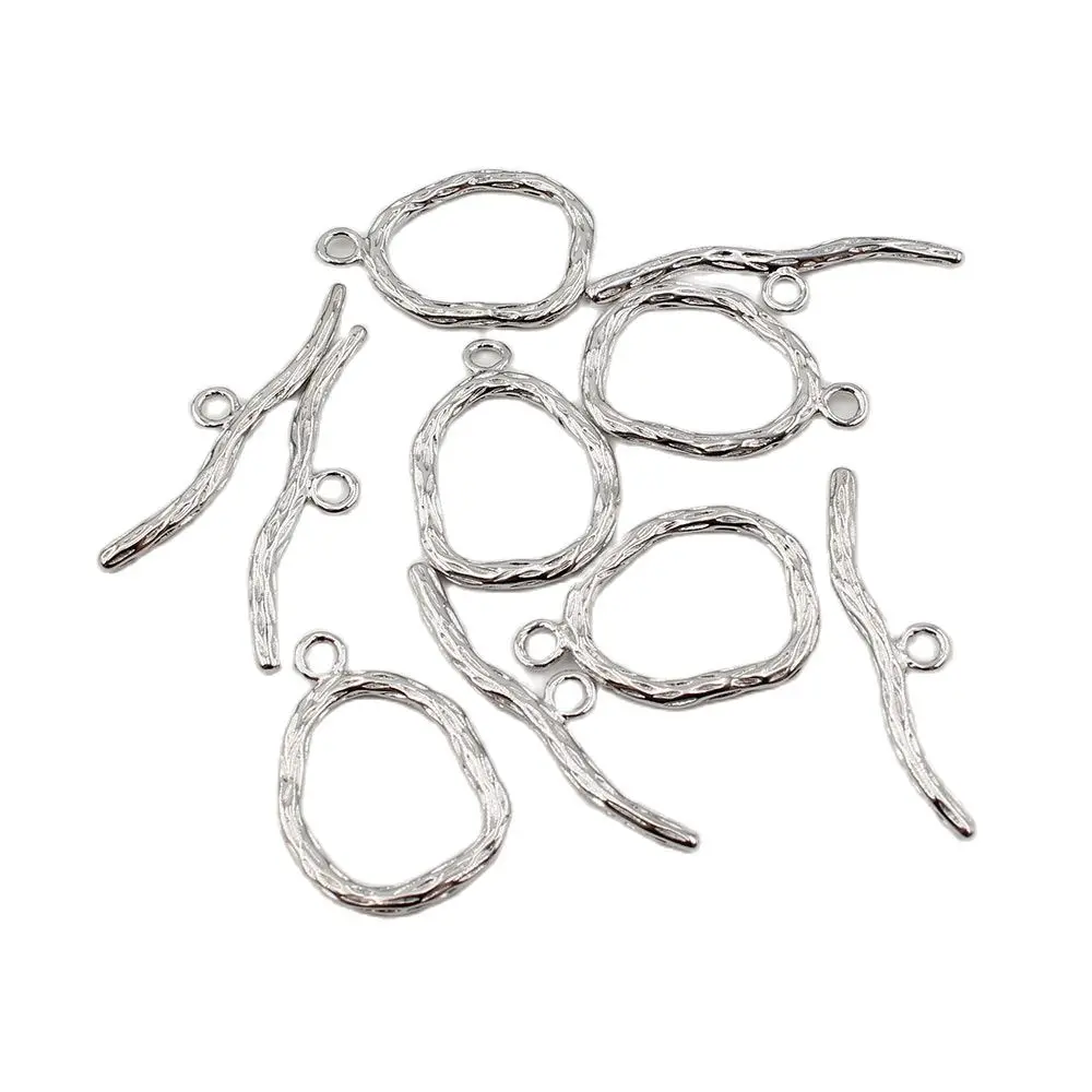 

APDGG 5 Pcs Jewelry Findings Circle OT Clasps Silver Color For Pearl Bracelets Necklaces Making DIY Craft Accessories