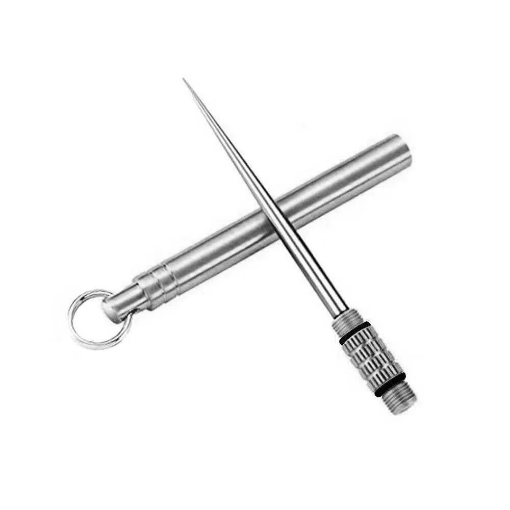 Titanium Outdoor Edc Toothpick Bottle Fruit Fork Camping Tool Toothpick-Holder