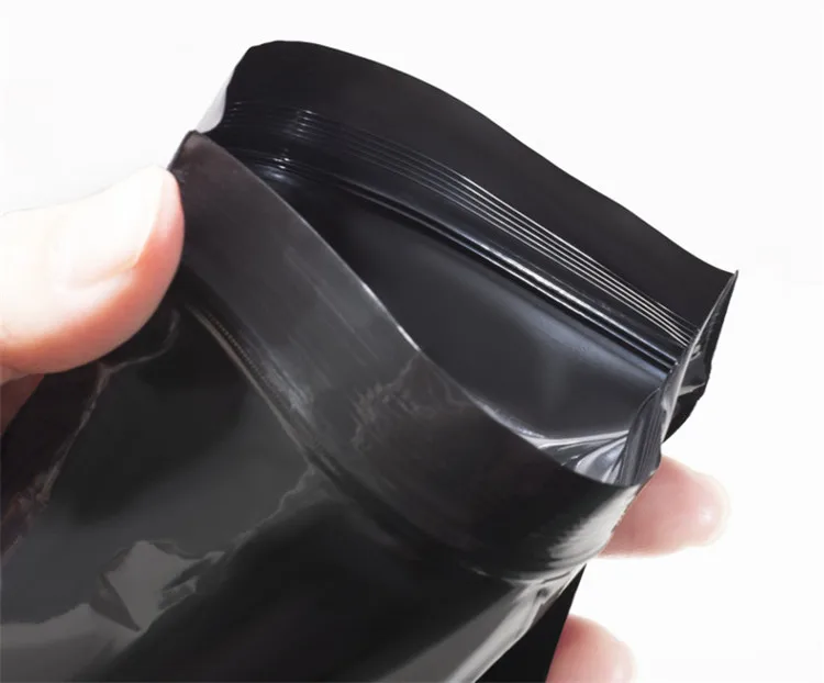 Dark Black PE Plastic Zip Lock Bag Resealable Lightproof Gifts Metal Tools Electronics Party Outside Portable Storage Pouches