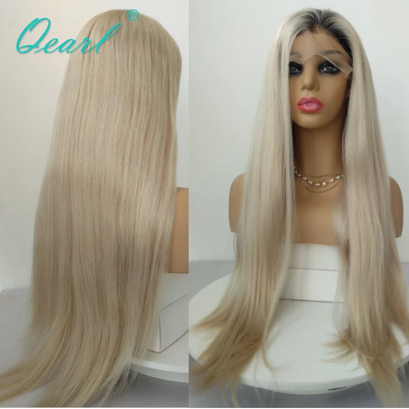 Full Lace Wigs for Women Human Hair Ash Platinum Blonde 60# Lace Frontal Wigs Straight HD Lace Front Wig Pre plucked 180% Qearl image 2