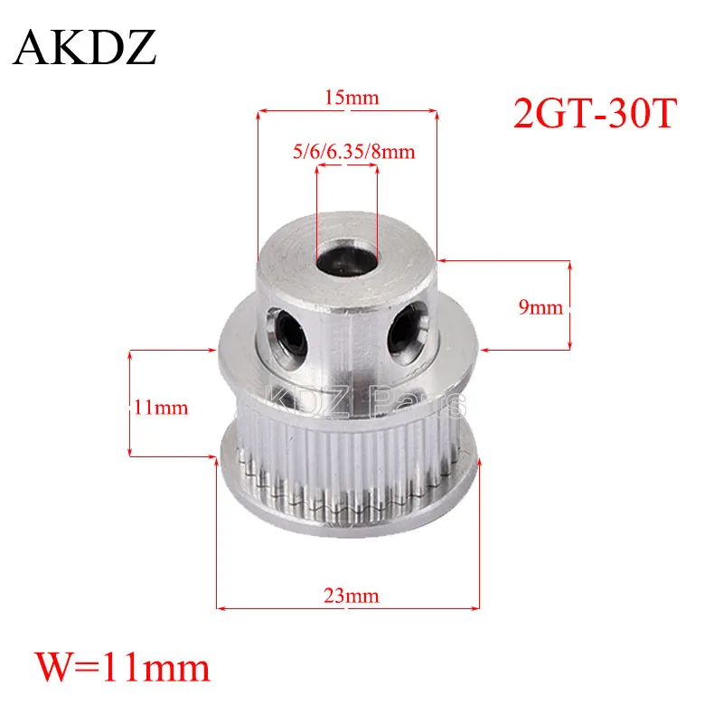 

30 teeth GT2 Timing Pulley Bore 5mm 6mm 6.35mm 8mm for belt used in linear 2GT pulley 30Teeth 30T