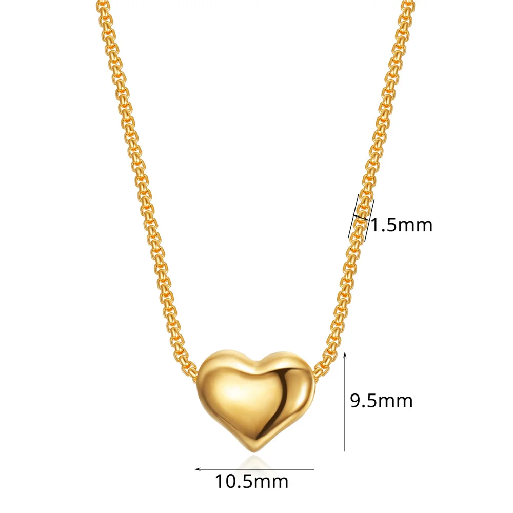 Gold Color Minimalist Smooth Tiny Love Heart Necklaces For Women Chokers 2021 Trend Fashion Party Gift Jewelry