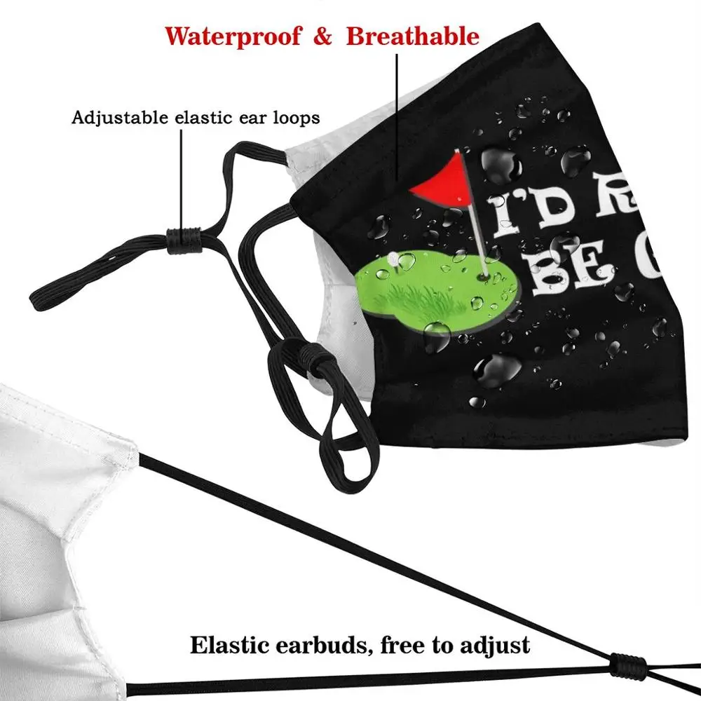 Divertente Golf Viso Maschera AVEVO Piuttosto Essere Golf Viso Maschera di Quarantena Viso Maschera di Stampa Lavabile Filtro Anti Dust Bocca Maschera id Rather