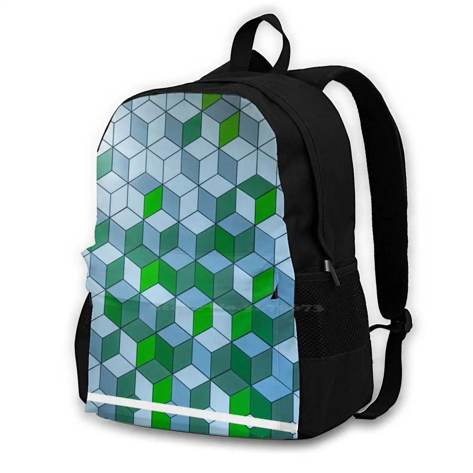 Square Pattern Design Modern Pattern Design Bag Student'S Backpack Geometric Abstract Modern Pattern Graphic Square Gold