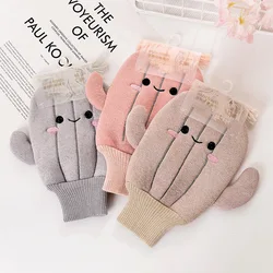 Guantes de baño creativos para bebé, Toalla de baño de Cactus de dibujos animados para niños, guantes de fregado, esponja de limpieza corporal, accesorios de baño suaves, 1 unidad