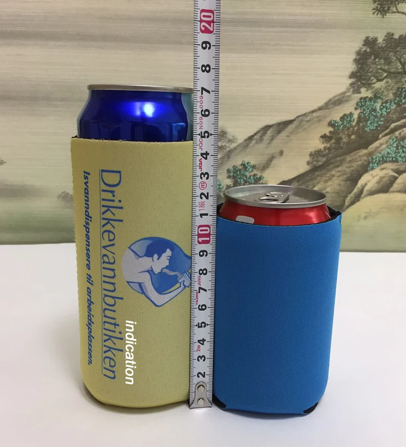 100pcs Taller Collapsible Stubby Holder Custom Logo Can Coolers Sleeve Bulk 12oz Neoprene Can Sleeve  Beer Cooler Bags