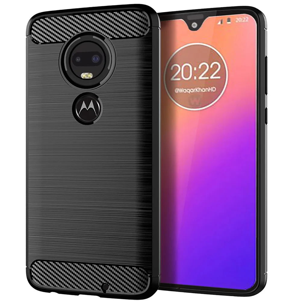 For Motorola Moto G7 Case Luxury Carbon Fiber Skin Full Soft Silicone Cover Case For Moto G7 Plus MotoG7 Phone Cases