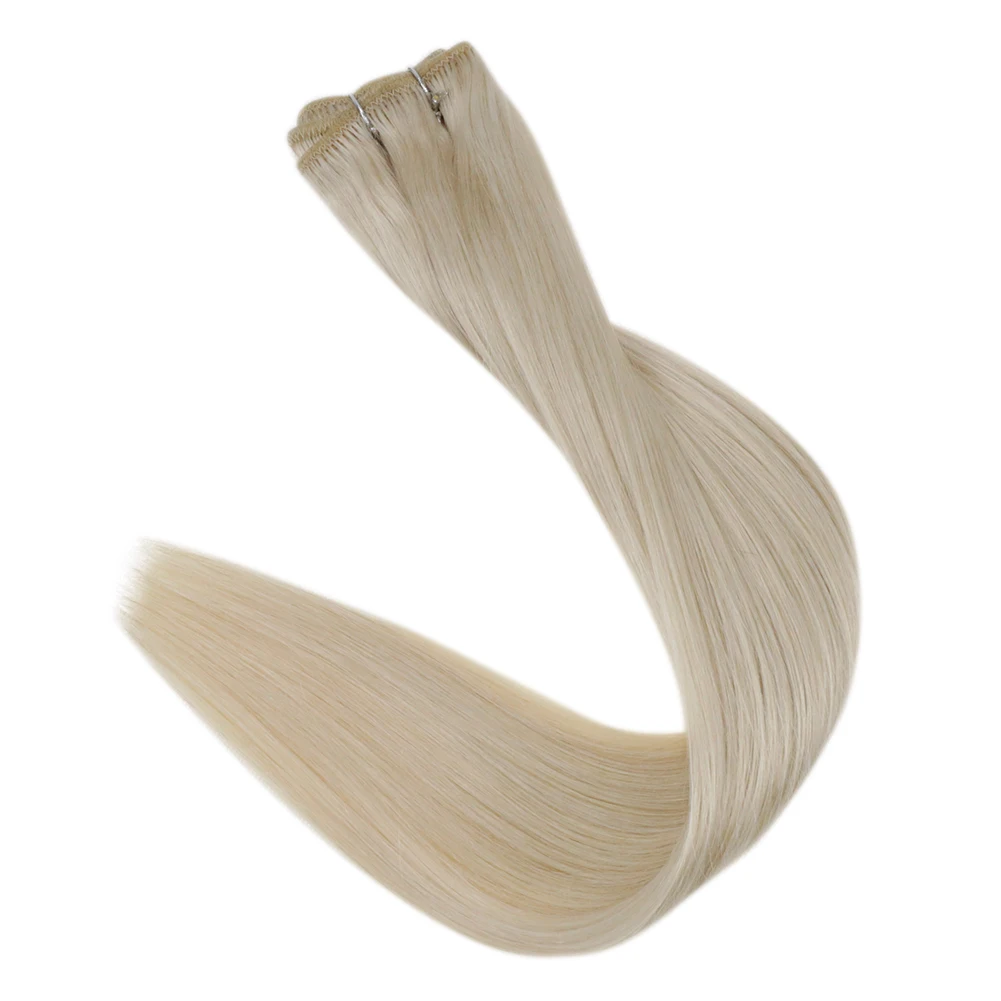 Volledige Shine Menselijk Haar Inslag Extensions Haar Bundels 100G Sew In Zijdeachtige Rechte Remy Huid Dubbele Inslag Voor Salon
